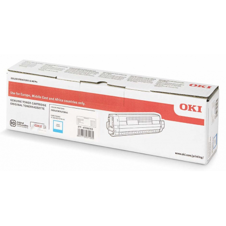 OKI - Cyan - original - toner cartridge - for C824dn, 824n, 834dnw, 834nw - 1