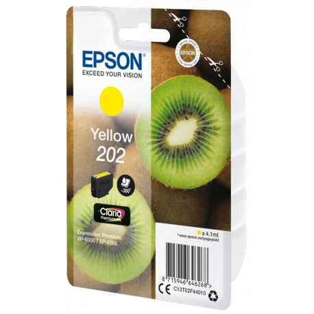 Epson 202 - 4.1 ml - yellow - original - ink cartridge - for Expression Premium XP-6000, XP-6005, XP-6100, XP-6105 - 1