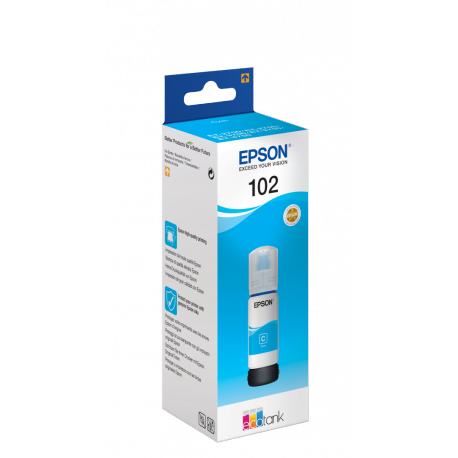 Epson 102 - 70 ml - cyan - original - ink tank - for EcoTank ET-15000, 2750, 2751, 2756, 2850, 2851, 2856, 3850, 4750, 4850, 4856 - 1