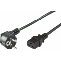 MicroConnect - Power cable - CEE 7/7 (M) angled to IEC 60320 C19 straight - AC 250 V - 16 A - 50 cm - black