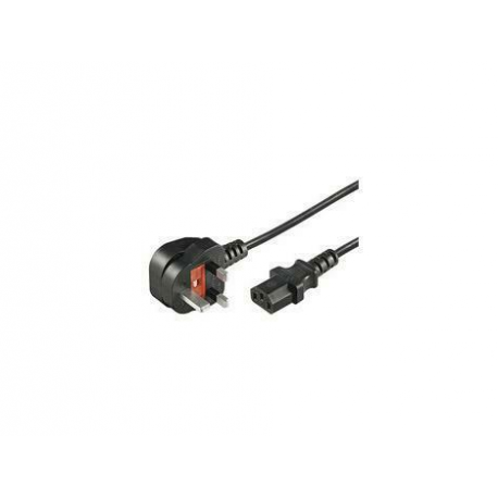MicroConnect - Power cable - Type G (M) angled to IEC 60320 C13 straight - AC 250 V - 10 A - 1 m - black - United Kingdom - 0