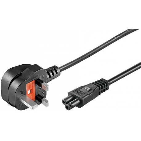 MicroConnect - Power cable - Type G (M) angled to IEC 60320 C5 straight - AC 250 V - 2.5 A - 50 cm - black - 0
