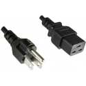 MicroConnect - Power cable - NEMA 5-15P (M) to IEC 60320 C19 - 1.8 m - black - United States