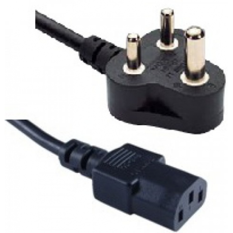 MicroConnect - Power cable - BS 546 (M) angled to IEC 60320 C13 - 250 V - 6 A - 1.8 m - black - India - 0