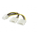 MicroConnect - Power adapter - 4 PIN internal power (M) to 6 pin PCIe power (F)