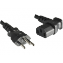 MicroConnect - Power cable - SEV 1011 (M) to IEC 60320 C13 angled - 1.8 m - black - Switzerland