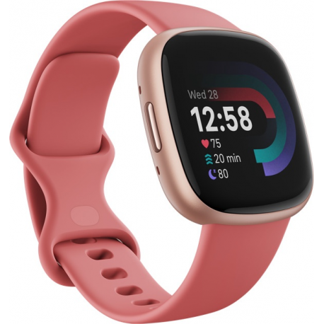 Fitbit Versa 4 - 40 mm - copper rose - smart watch with band - pink sand - band size: S / L - NFC, Bluetooth - 0