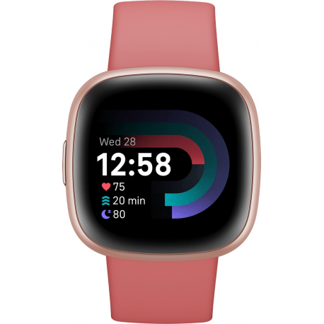 Fitbit Versa 4 - 40 mm - copper rose - smart watch with band - pink sand - band size: S / L - NFC, Bluetooth - 1