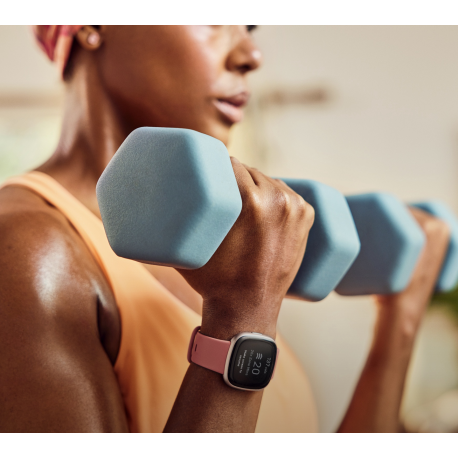 Fitbit Versa 4 - 40 mm - copper rose - smart watch with band - pink sand - band size: S / L - NFC, Bluetooth - 2