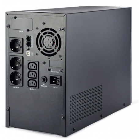 EnerGenie EG-UPS-PS3000-02 - UPS - AC 220 V - 2400 Watt - 3000 VA - 9 Ah - USB, RJ-45 - output connectors: 6 - black - 1