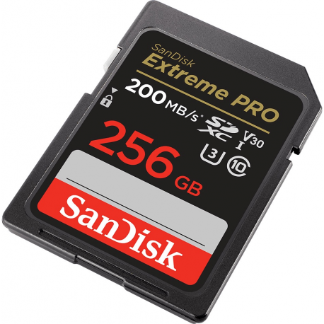 SanDisk Extreme Pro - Flash memory card - 256 GB - Video Class V30  /  UHS-I U3  /  Class10 - SDXC UHS-I - 2