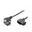 MicroConnect PowerCord - Power cable - IEC 60320 to IEC 60320 C13 - 3 m - 90° connector - black