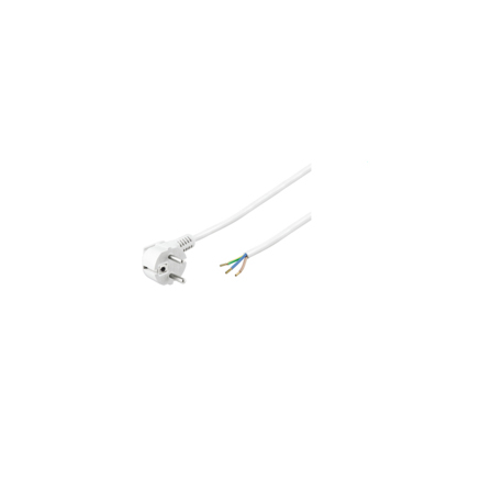 MicroConnect PowerCord - Power cable - bare wire to CEE 7/7 (M) - 5 m - 90° connector - white - 0