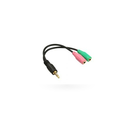 MicroConnect - Headset adapter - stereo mini jack male to stereo mini jack, mini jack female - 0