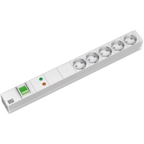 Bachmann - Power strip (rack-mountable) - output connectors: 5 - 1U - 19" - 2 m - light grey - 0