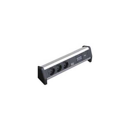 Bachmann DESK - Power strip - AC 230 V - output connectors: 3 (CEE 7 / 4) - Germany - black - 0