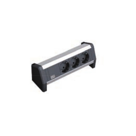 Bachmann DESK 1 - Power strip - AC 230 V - input: GST18 - output connectors: 3 - Germany - black, anodised aluminium - 0