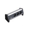 Bachmann DESK 1 - Power strip - AC 230 V - input: GST18 - output connectors: 3 - Germany - black, anodised aluminium