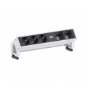 Bachmann DESK 2 - Power strip - input: GST18 - output connectors: 3 - 20 cm - Germany - black, white, RAL 9010