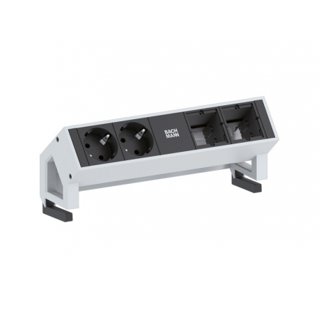 Bachmann DESK 2 - Power strip - input: GST18 - output connectors: 2 - 20 cm - black, silver - 0