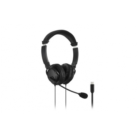 Kensington Hi-Fi USB-C Headphones with Mic - Headset - on-ear - wired - USB-C - black - 12