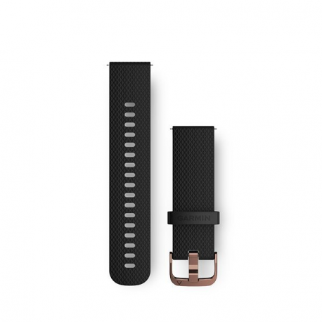 Garmin Quick Release Band - Strap for smart watch - S / M size - black, rose gold - for Approach S40; Forerunner 245, 55, 645, 645M; vívoactive 3 Music; vívomove HR, Sport - 0