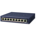 PLANET GSD-908HP - Switch - 8 x 10/100/1000 (PoE+) + 1 x 10/100/1000 (uplink) - desktop - PoE+ (120 W)