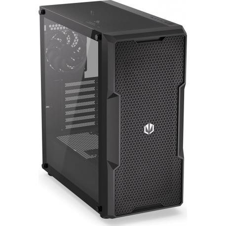 Endorfy Regnum 400 Air - PC case - ATX - windowed side panel (tempered glass) - no power supply (ATX) - black - USB / Audio - 1