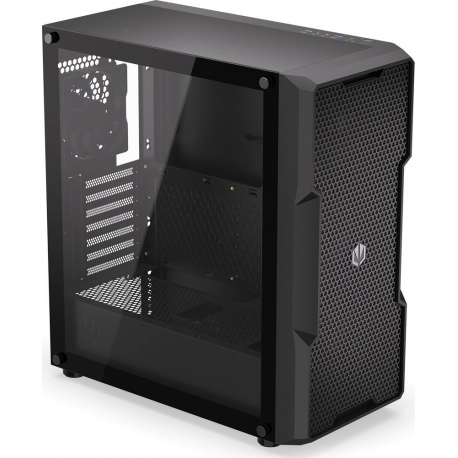 Endorfy Regnum 400 Air - PC case - ATX - windowed side panel (tempered glass) - no power supply (ATX) - black - USB / Audio - 2