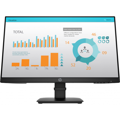 HP P24 G4 - P-Series - LED monitor - 23.8" - 1920 x 1080 Full HD (1080p) @ 60 Hz - IPS - 250 cd / m² - 1000:1 - 5 ms - HDMI, VGA, DisplayPort - black - for HP EliteBook 745 G5, 830 G5, 830 G6, 840 G5 - 0