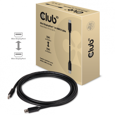 Club 3D - DisplayPort cable - Mini DisplayPort (M) to Mini DisplayPort (M) - 2 m - latched - 1