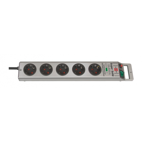 brennenstuhl Super-Solid Line - Surge protector - output connectors: 5 - silver - 0