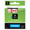 DYMO D1 - Self-adhesive - red on transparent - Roll (1.2 cm x 7 m) 1 cassette(s) label tape - for LabelMANAGER 160, 210D, 210D Kit, 210D Kit Case, 280, 360D, 420P, 420P Kit, 500TS, PnP