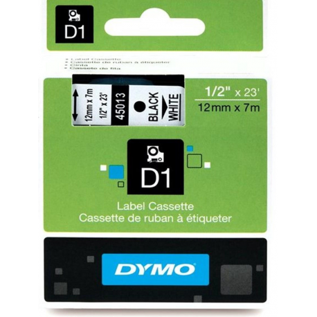 DYMO D1 - Self-adhesive - black on white - Roll (1.2 cm x 7 m) 1 cassette(s) label tape - for LabelMANAGER 100, 160, 210, 220, 260, 280, 300, 360, 420, Wireless PnP; LabelPOINT 250 - 0