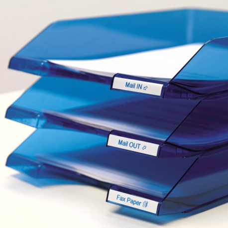 DYMO D1 - Self-adhesive - blue on white - Roll (0.9 cm x 7 m) 1 cassette(s) label tape - for LabelMANAGER 100, 160, 210, 220, 260, 280, 300, 360, 420, Wireless PnP; LabelPOINT 250 - 2