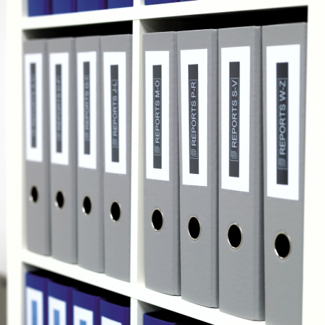 DYMO D1 - Self-adhesive - white on black - Roll (1.9cm x 7m) 1 cassette(s) label tape - for LabelMANAGER 360, 400, 420, 450, 500, PC, PC2, Wireless PnP; LabelPOINT 300, 350 - 1