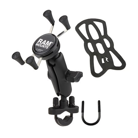 RAM X-Grip RAM-B-149Z-UN7U - Mounting kit (double socket arm, cradle, U-bolt base) - for mobile phone - high-strength composite, marine grade stainless steel, powder-coated marine grade aluminium - handlebar - 3