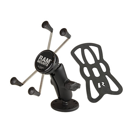 RAM RAM-B-138-UN10 - Mounting kit (double socket arm, cradle, 2.5" round base) - for mobile phone / tablet - high-strength composite, marine grade stainless steel - 1