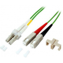 MicroConnect - Network cable - LC/UPC multi-mode (M) to SC/UPC multi-mode (M) - 5 m - 2 mm - fibre optic - duplex - 50 / 125 micron - OM5 - halogen-free - lime green