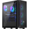 Endorfy Signum 300 ARGB - Mid tower - ATX - windowed side panel (tempered glass) - no power supply (ATX) - black - USB / Audio