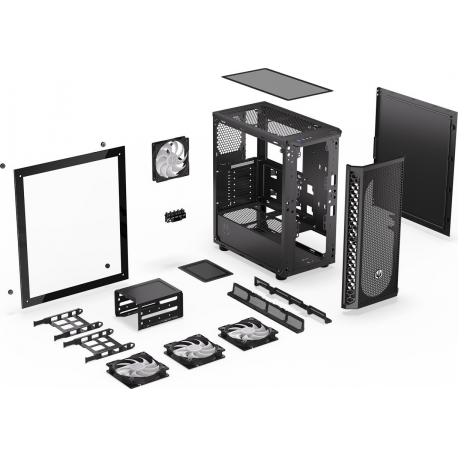 Endorfy Signum 300 ARGB - Mid tower - ATX - windowed side panel (tempered glass) - no power supply (ATX) - black - USB / Audio - 8