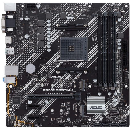 ASUS PRIME B550M-K - Motherboard - micro ATX - Socket AM4 - AMD B550 Chipset - USB 3.2 Gen 1, USB 3.2 Gen 2 - Gigabit LAN - onboard graphics (CPU required) - HD Audio (8-channel) - 0
