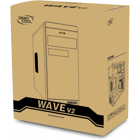 DeepCool WAVE V2 - Tower - micro ATX - no power supply (ATX / PS/2) - black - USB/Audio - 8
