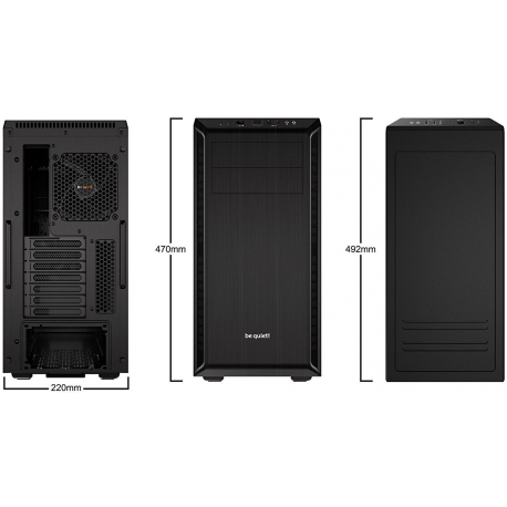be quiet! PURE BASE 600 - Tower - ATX - no power supply (ATX / PS/2) - black - USB/Audio - 7