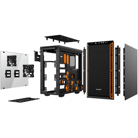 be quiet! Pure Base 600 Window - Tower - ATX - windowed side panel - no power supply (ATX / PS/2) - black, orange - USB/Audio - 7
