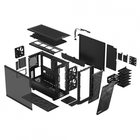 Fractal Design Meshify 2 - Tower - extended ATX - windowed side panel (tempered glass) - no power supply (ATX) - black - USB/Audio - 31