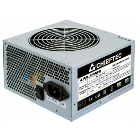 Chieftec VALUE SERIES APB-500B8 - Power supply (internal) - ATX12V 2.3 - AC 230 V - 500 Watt - active PFC - silver - 0