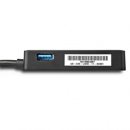 StarTech.com USB 3.0 Ethernet Adapter - USB 3.0 Network Adapter NIC with USB Port - USB to RJ45 - USB Passthrough (USB31000SPTB) - Network adapter - USB 3.0 - Gigabit Ethernet - black - for P/N: TB33A1C - 2