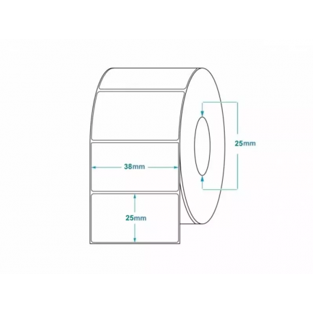 Zebra Z-Perform 1000T - Permanent adhesive - uncoated - 25.4 x 38.1 mm 30960 label(s) (12 roll(s) x 2580) labels - for TLP 26XX, 3642; Zebra GX420; GK Series GK420; G-Series GC420; TLP 27XX, 28XX, 3742, 3842 - 0