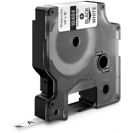 DYMO IND - Polyester - permanent adhesive - black on white - Roll (1.9 cm x 5 m) 1 cassette(s) label tape - for Rhino 4200, 4200 Kit, 5200, 5200 Hard Case Kit; RhinoPRO 6000; DYMO LabelWriter 450 Duo - 1